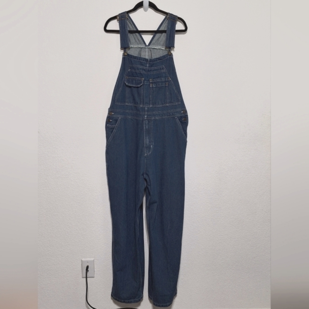 Brazos Men's Blue Denim Premium Chore Western Barn Work Series Overalls Size L